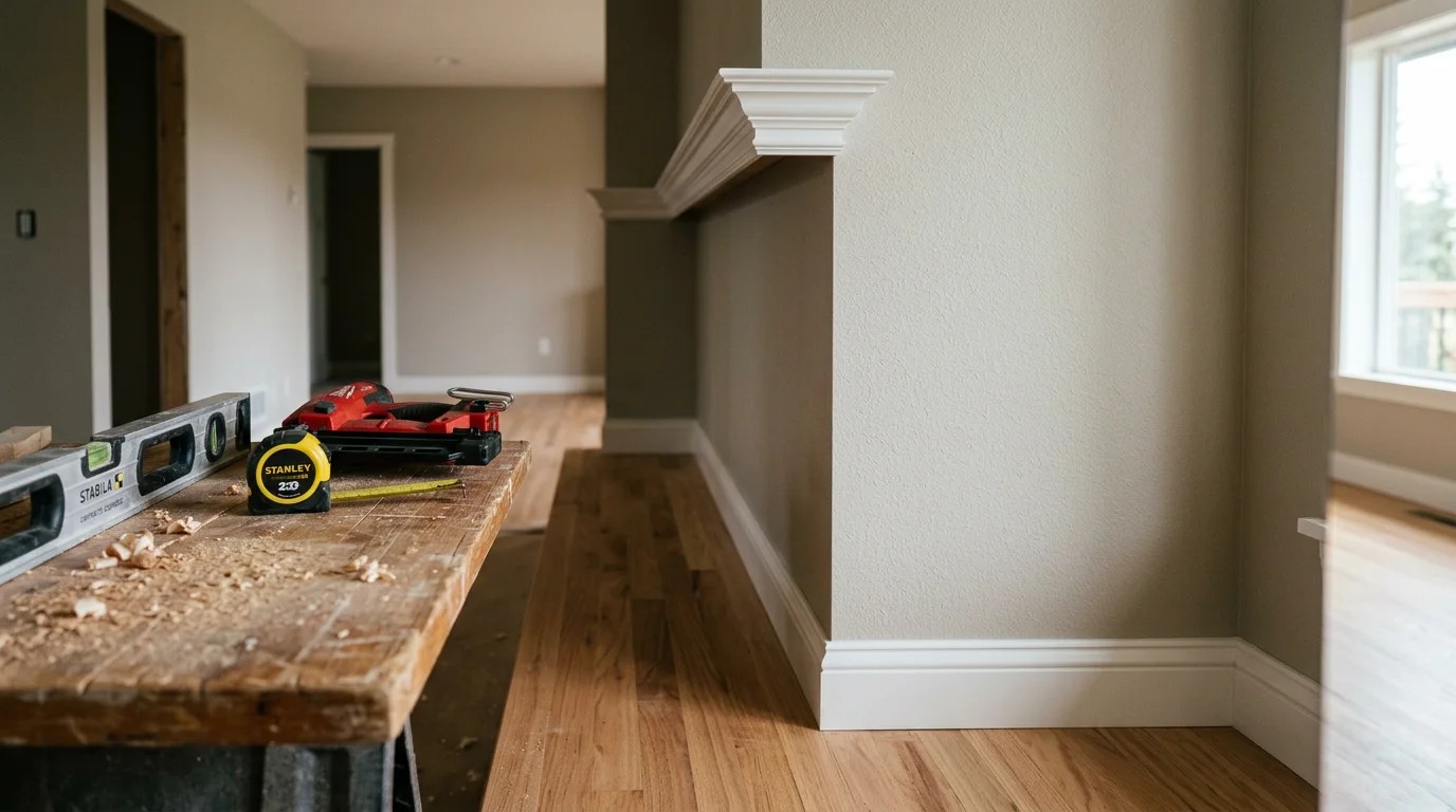 Custom finish carpentry trim work in a residential home
