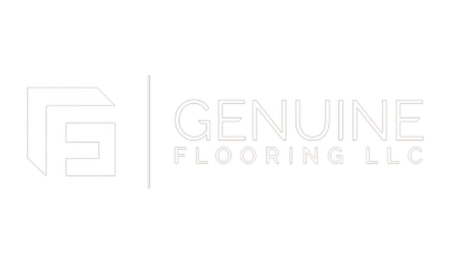Geometric flooring logo with outline style lettering for Genuine Flooring LLC
