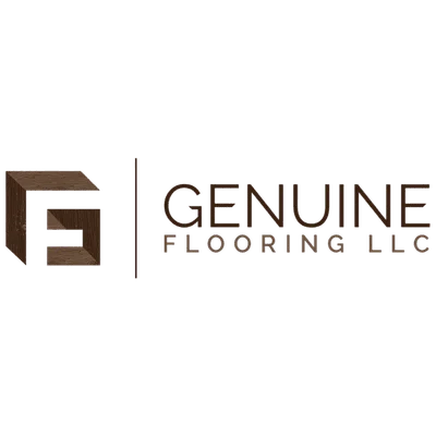 Genuine Flooring LLC logo with geometric brown mark and professional sans-serif typography