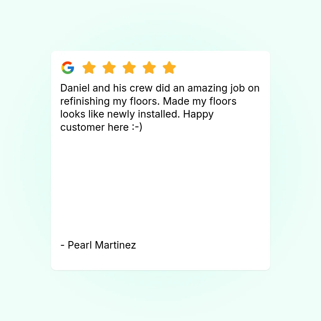 Floor refinishing project with restored hardwood flooring